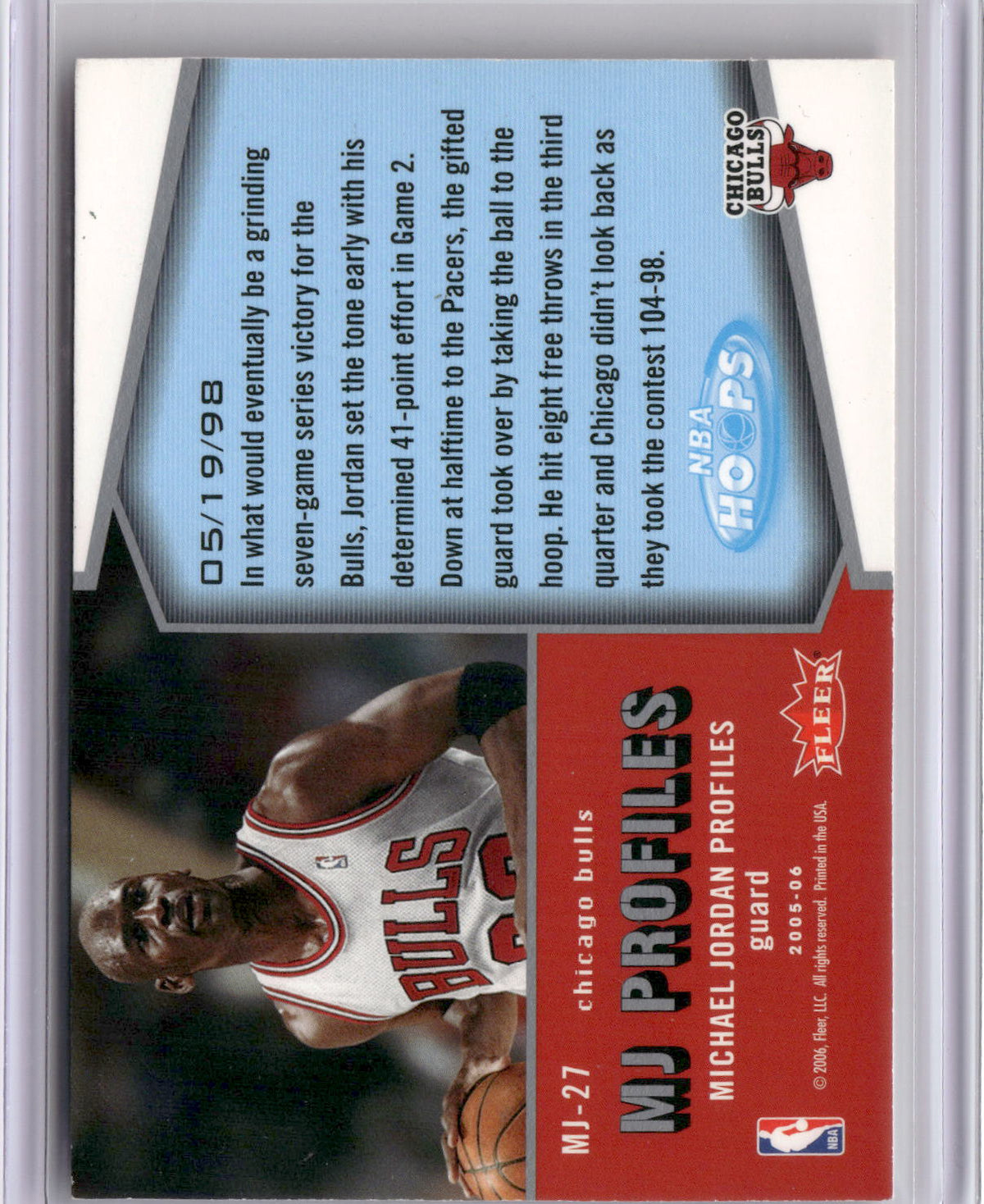 2005-06 Hoops #MJ-27 Michael Jordan MJ Profiles-2