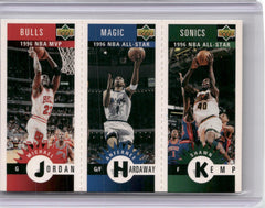1996-97 Michael Jordan / Anfernee Hardaway / Shawn Kemp Mini-Cards Panels-1