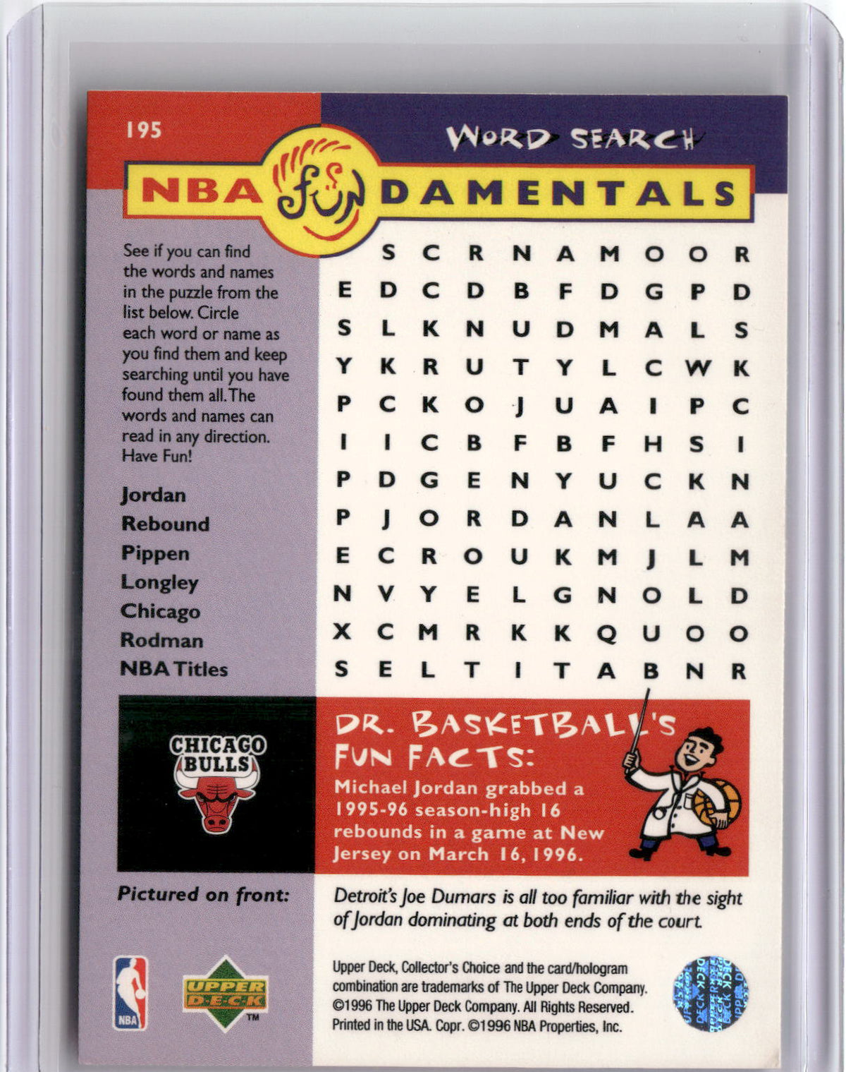 1996-97 Collector's Choice #195 Michael Jordan-2