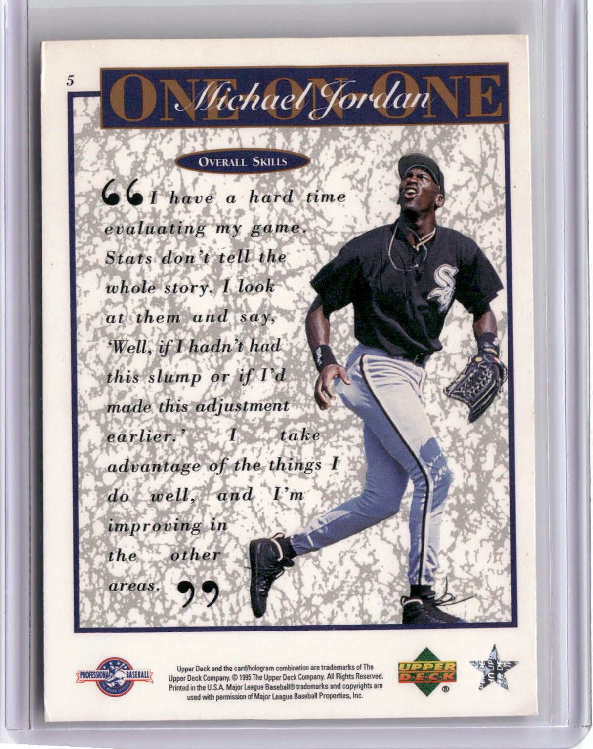 1995 Upper Deck Minor League #5 Michael Jordan Michael Jordan One On One-2
