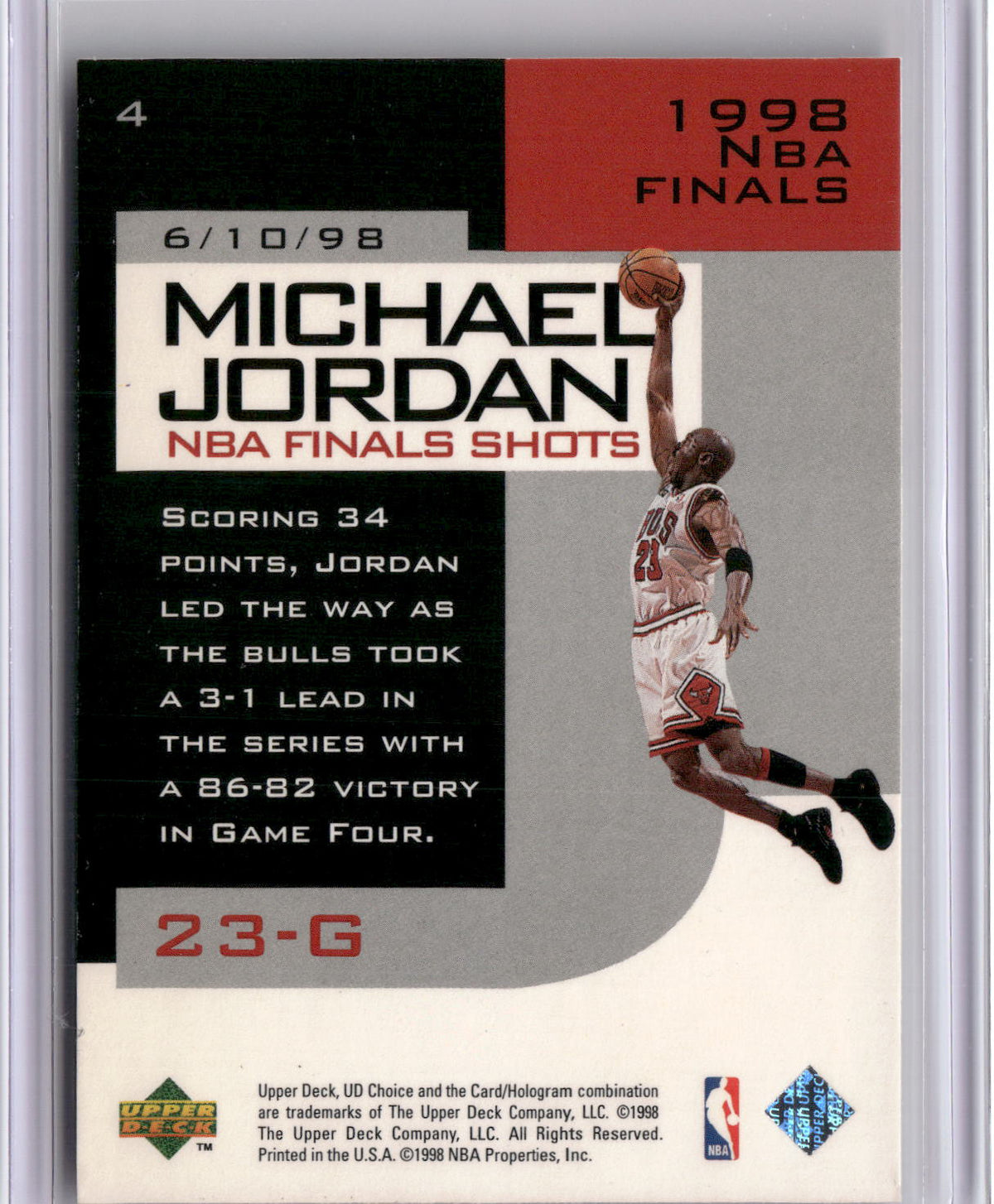 1998-99 UD Choice Preview #4 Michael Jordan Michael Jordan NBA Finals Shots-2