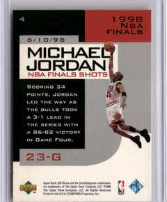 1998-99 UD Choice Preview #4 Michael Jordan Michael Jordan NBA Finals Shots-2
