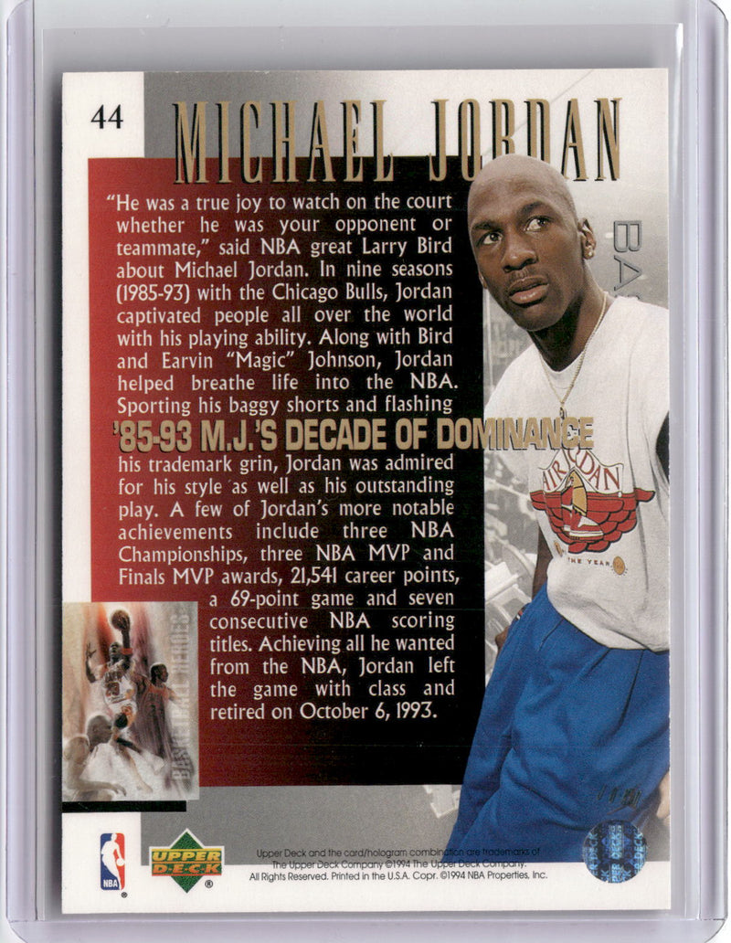 1994-95 Upper Deck #44 Michael Jordan Basketball Heroes: Michael Jordan-2