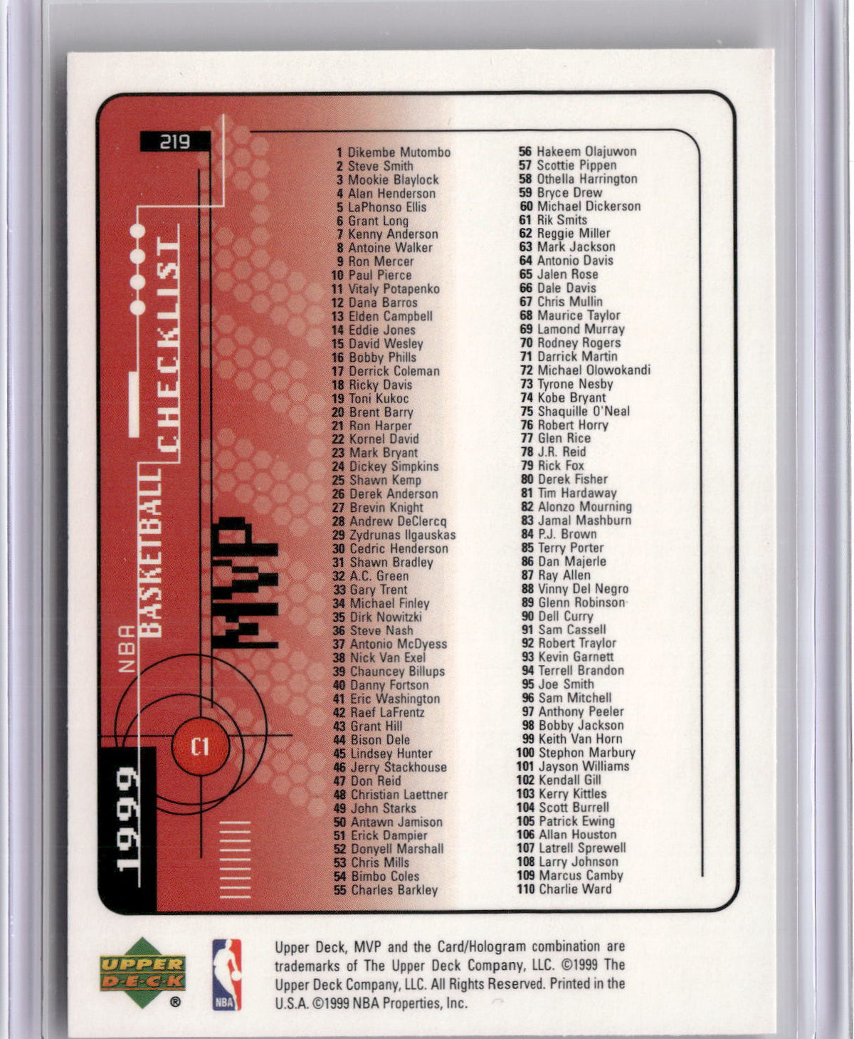 1999-00 Upper Deck MVP #219 Michael Jordan-2