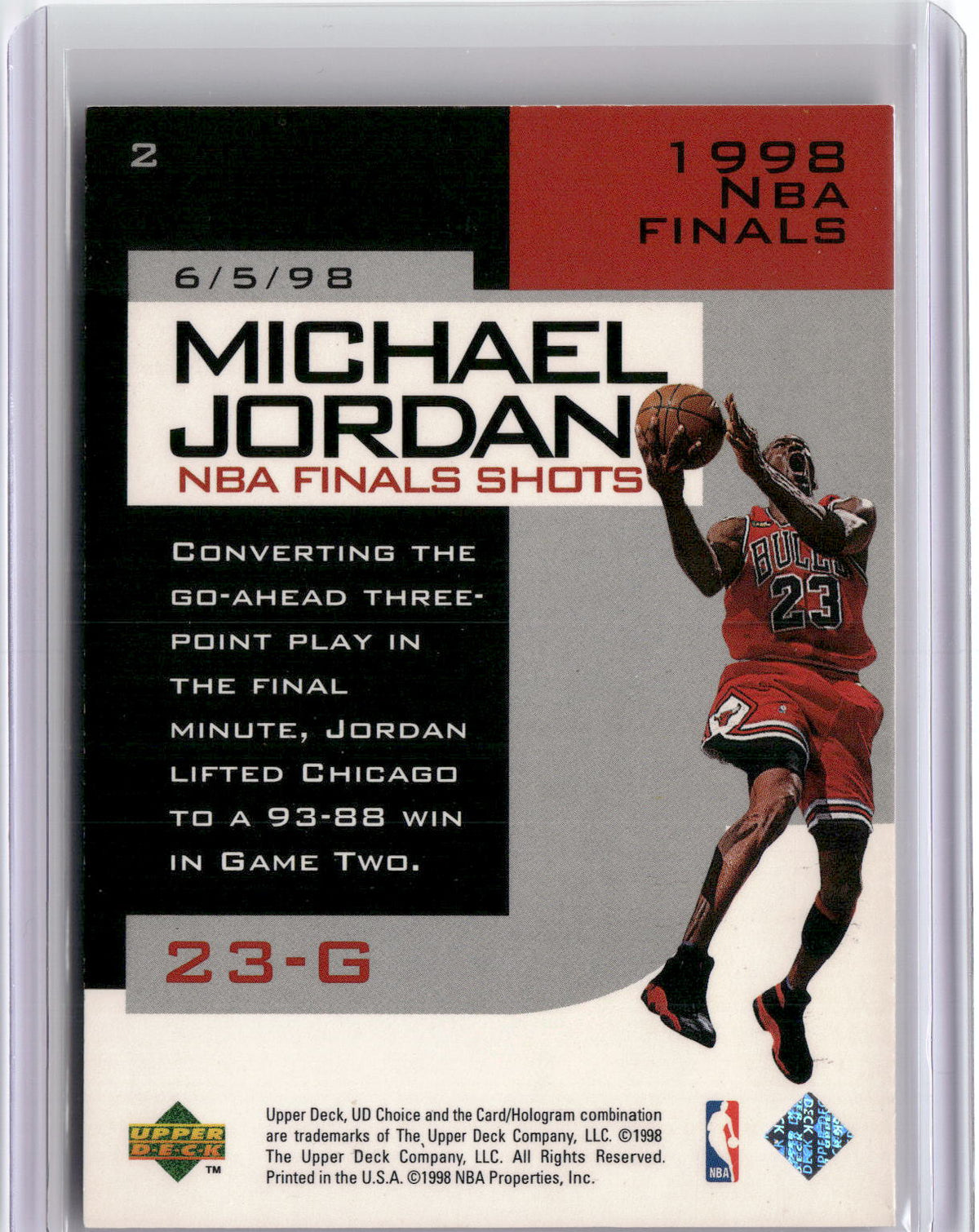 1998-99 UD Choice Preview #2 Michael Jordan Michael Jordan NBA Finals Shots-2