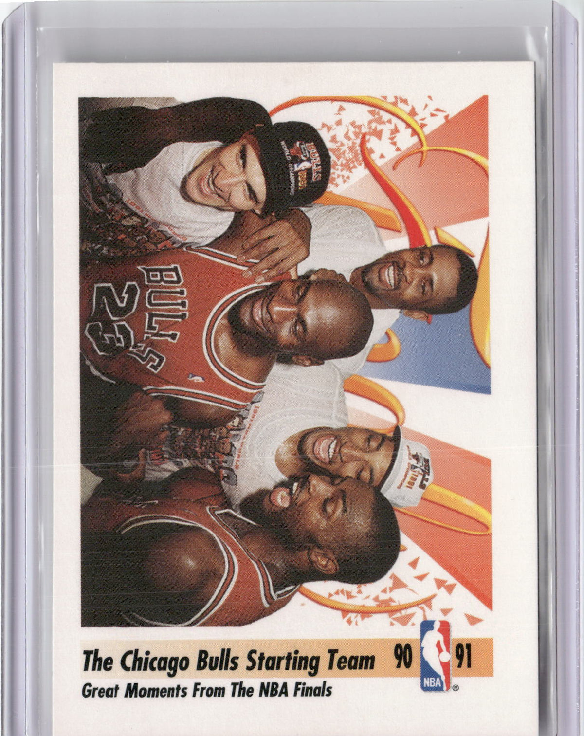 1991-92 SkyBox #337 The Chicago Bulls Starting Team