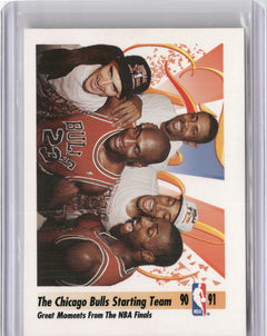 1991-92 SkyBox #337 The Chicago Bulls Starting Team-1