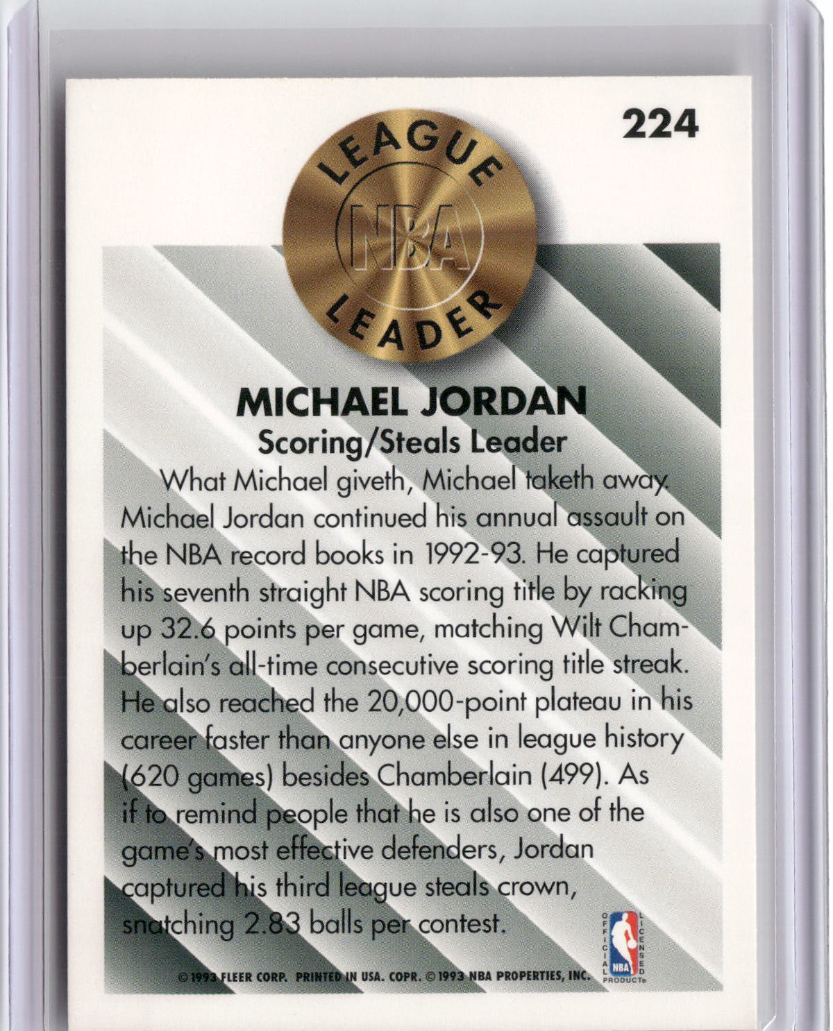 1993-94 Fleer #224 Michael Jordan-2