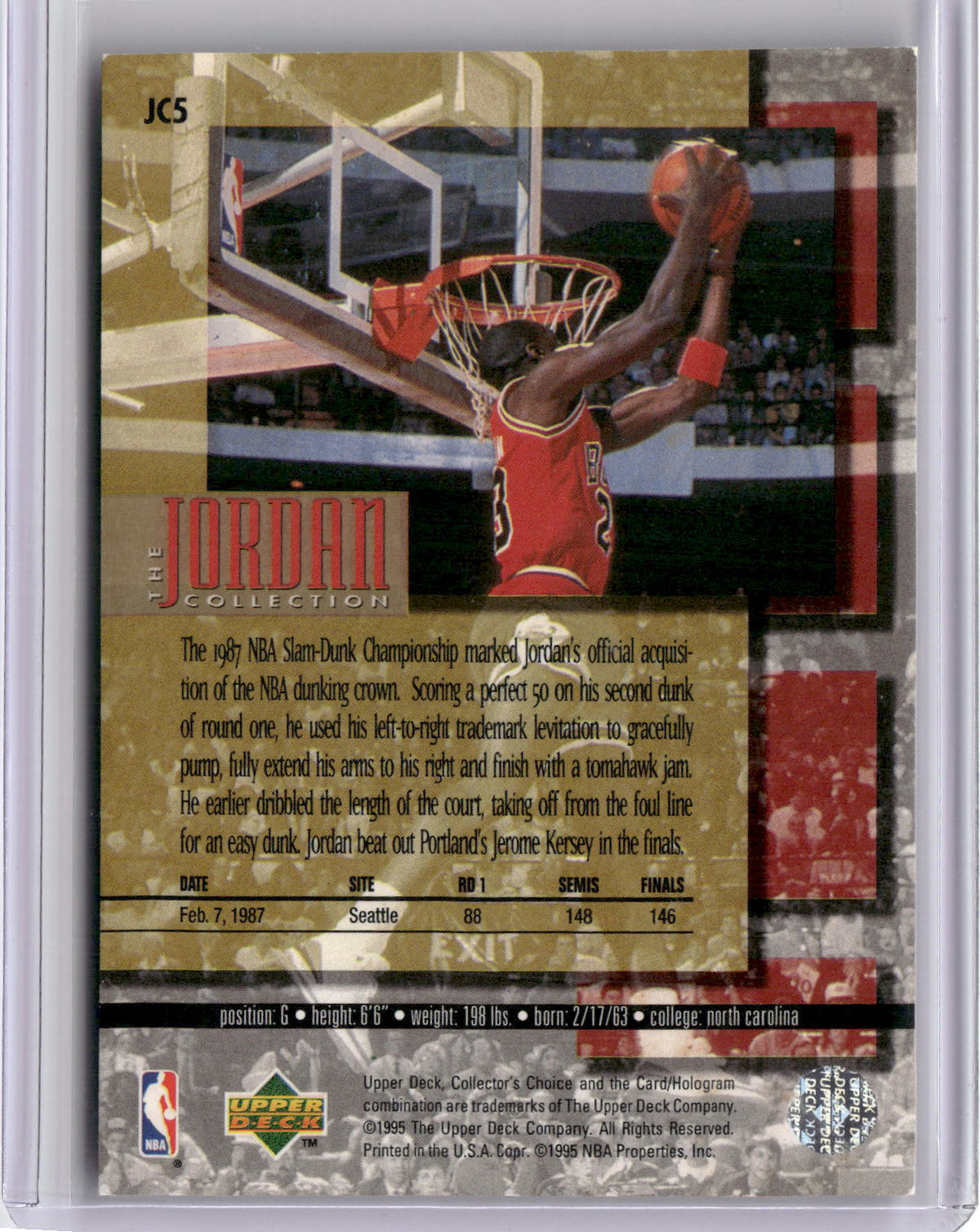 1995-96 Upper Deck #JC5 Michael Jordan The Jordan Collection-2