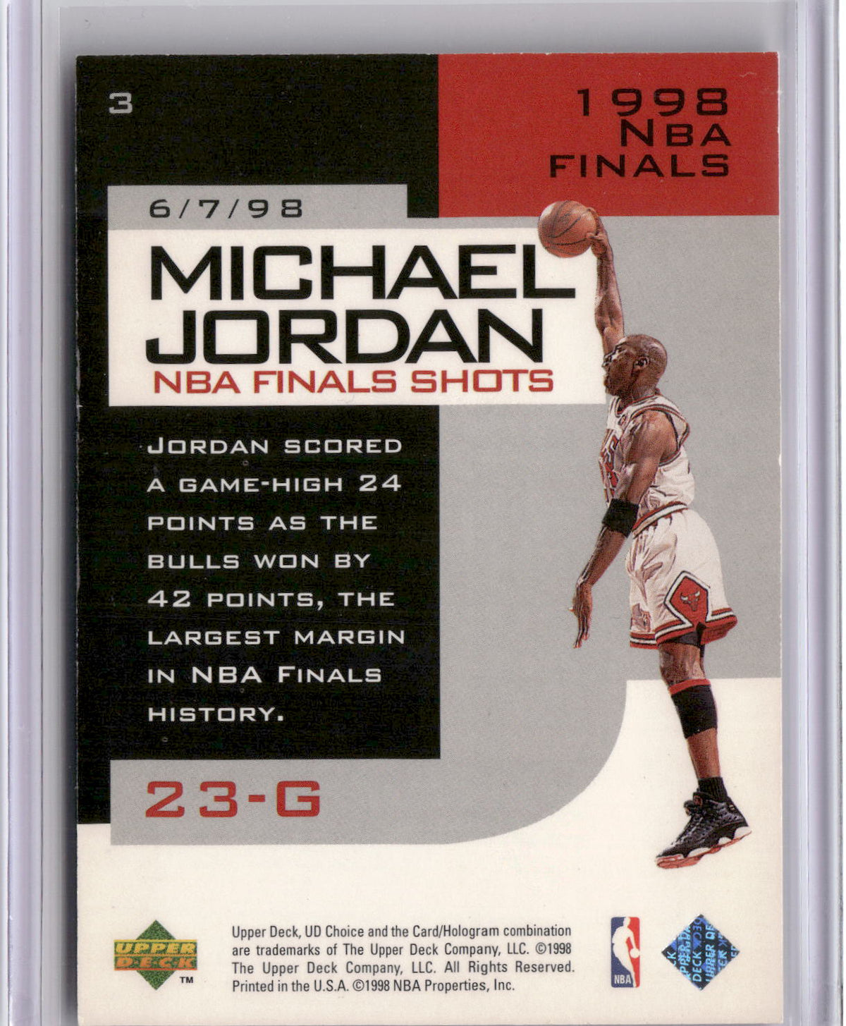 1998-99 UD Choice Preview #3 Michael Jordan Michael Jordan NBA Finals Shots-2