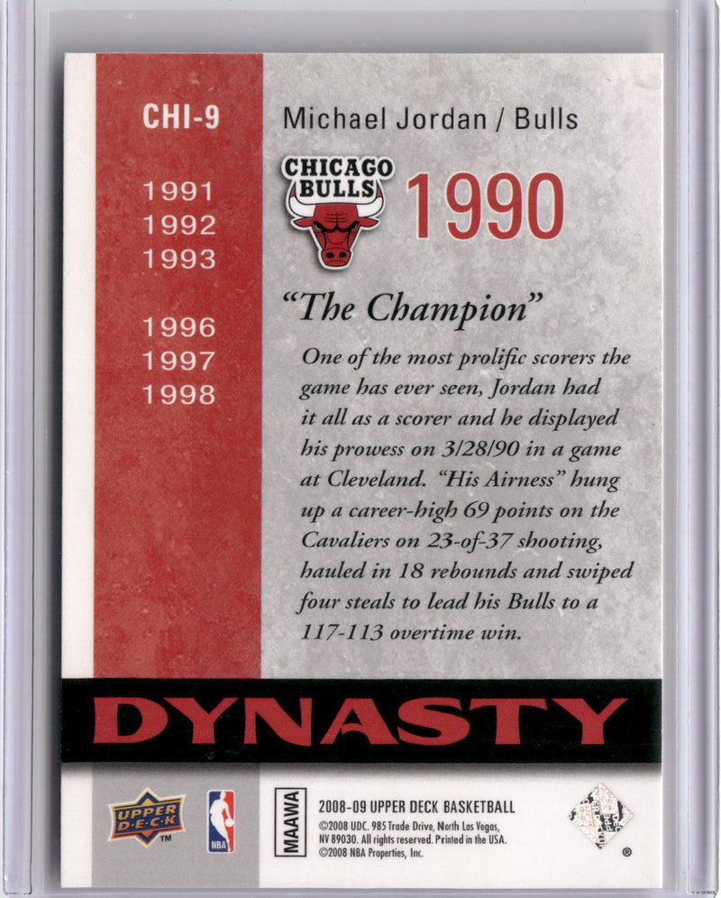 2008-09 Upper Deck #CHI-9 Michael Jordan Dynasty Chicago Bulls-2