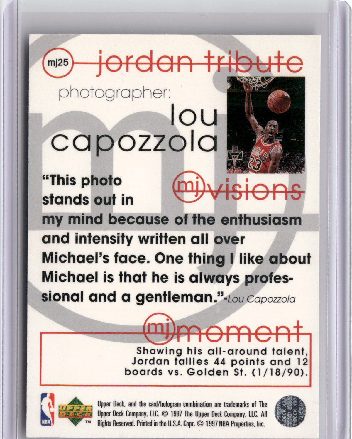 1997-98 Upper Deck Michael Jordan Tribute #MJ25 Michael Jordan-2