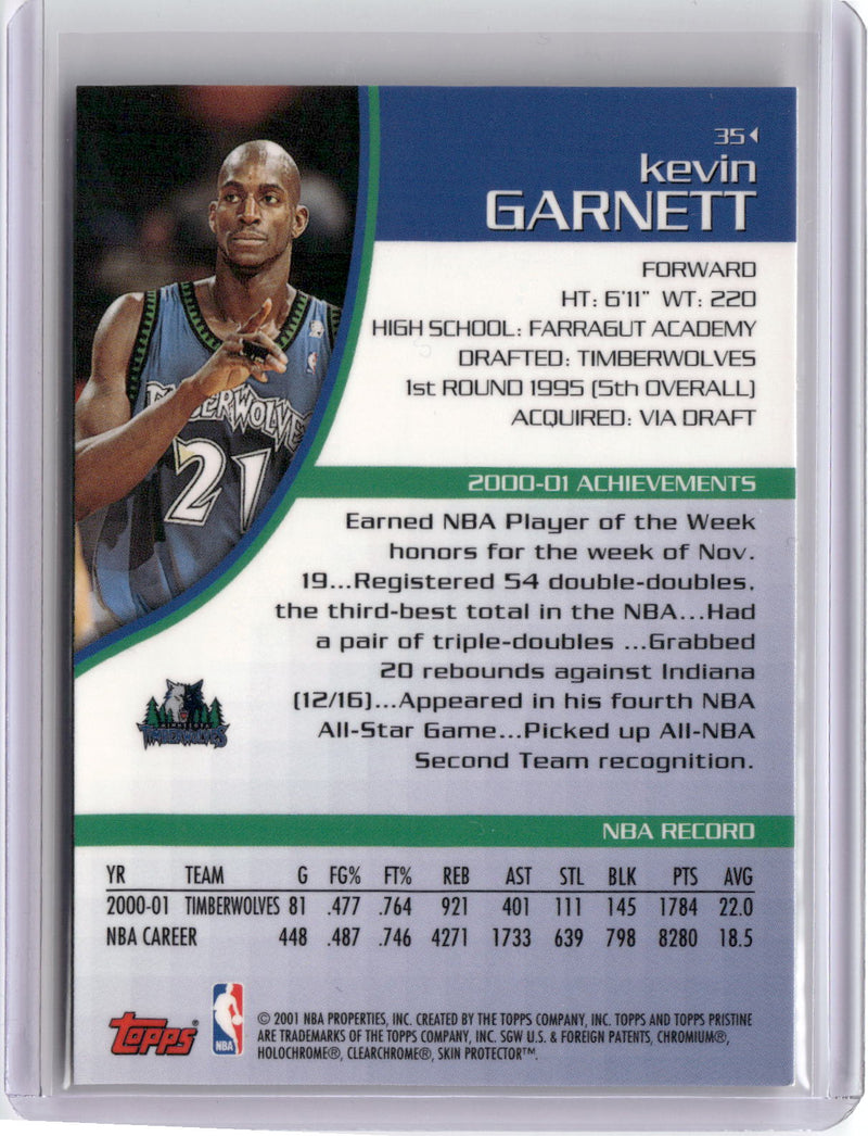 2001-02 Topps Pristine #35 Kevin Garnett-2