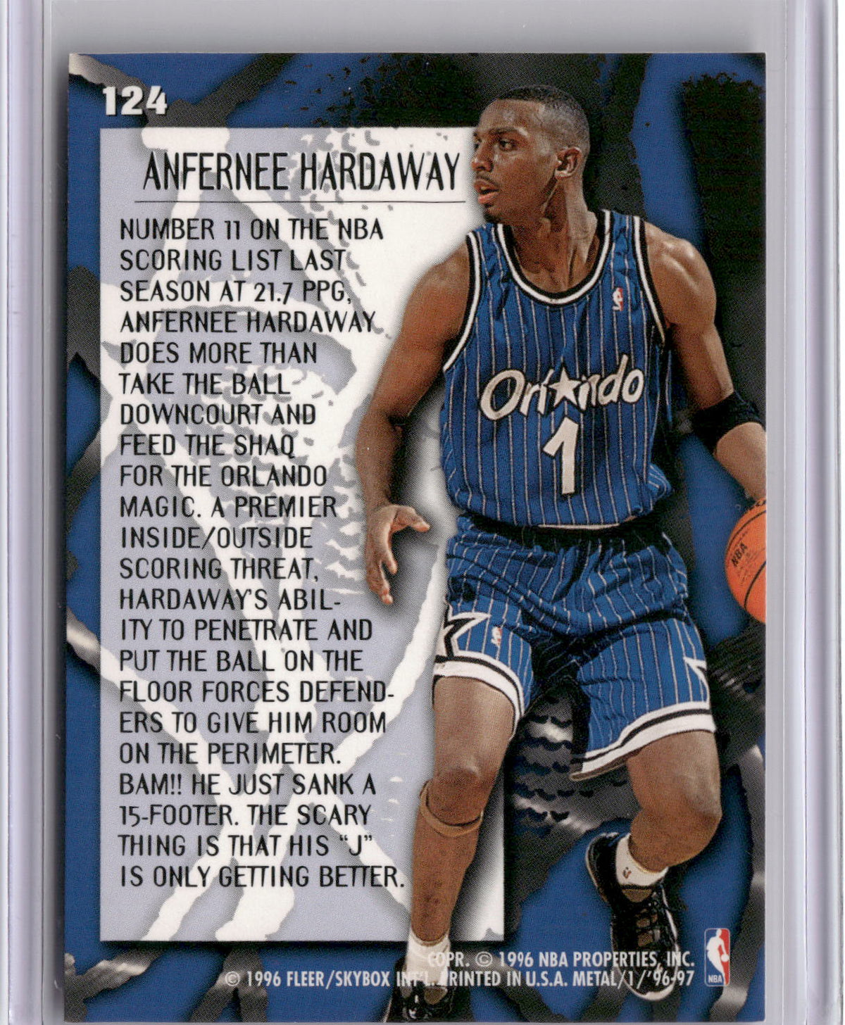 1996-97 Metal #124 Anfernee Hardaway-2
