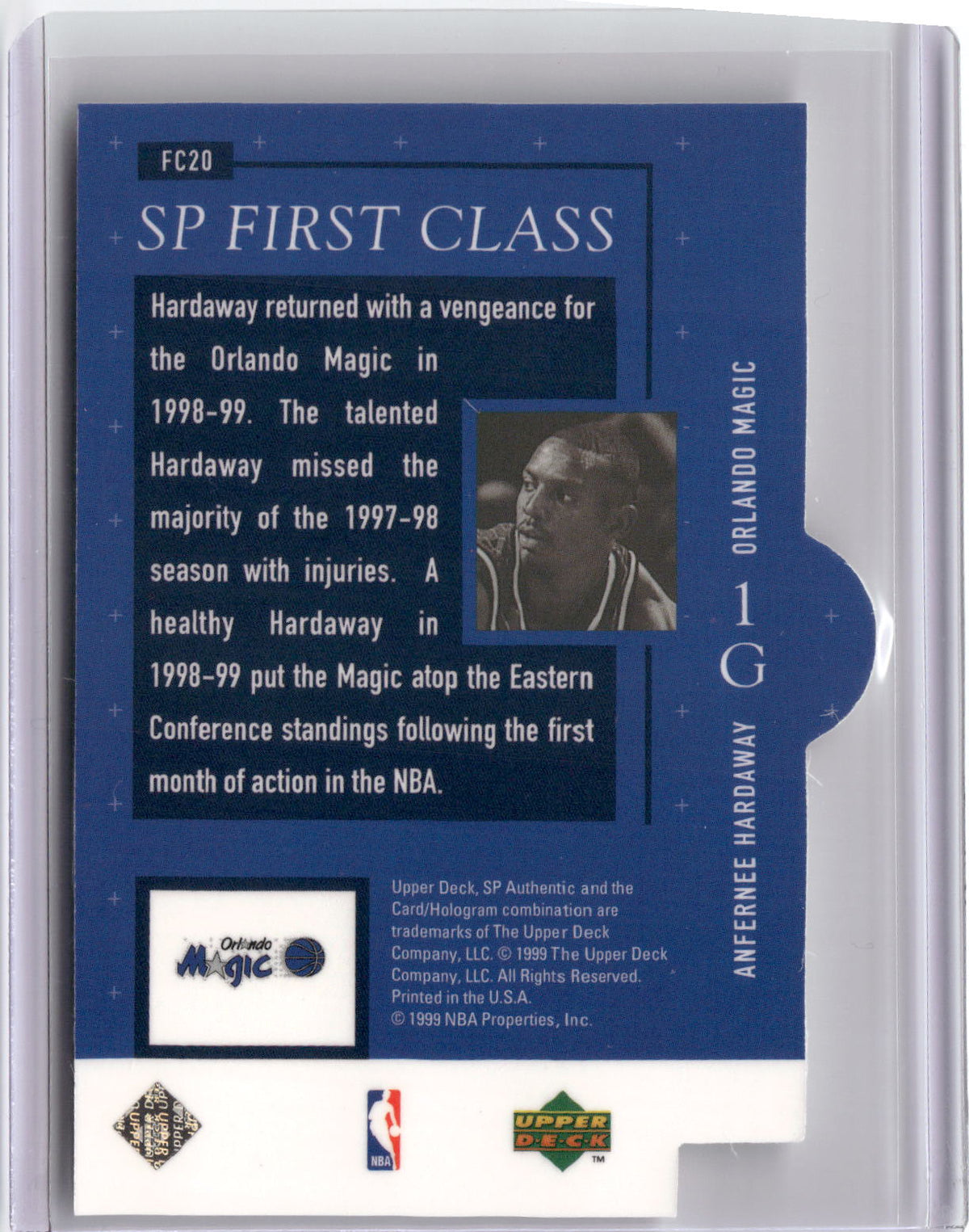 1998-99 SP Authentic #FC20 Anfernee Hardaway First Class-2