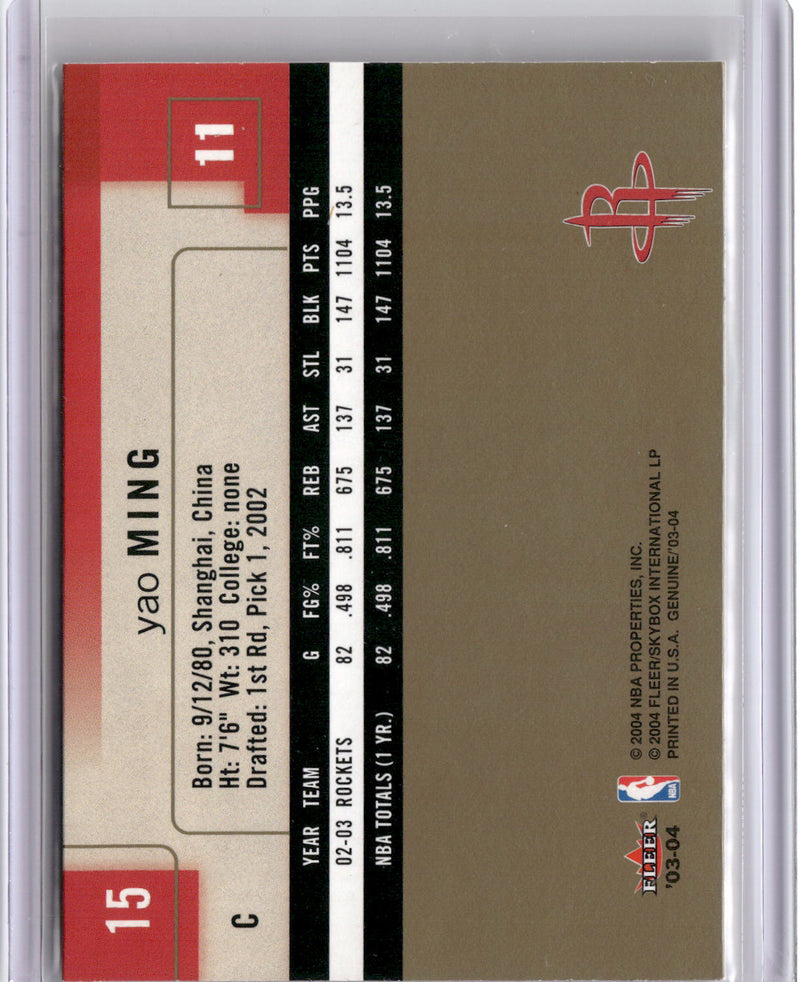 2003-04 Fleer Genuine Insider #15 Yao Ming-2