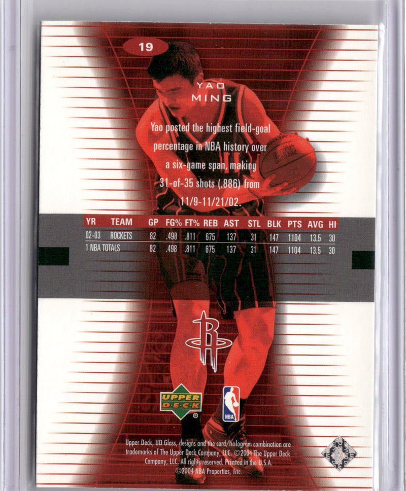 2003-04 UD Glass #19 Yao Ming-2