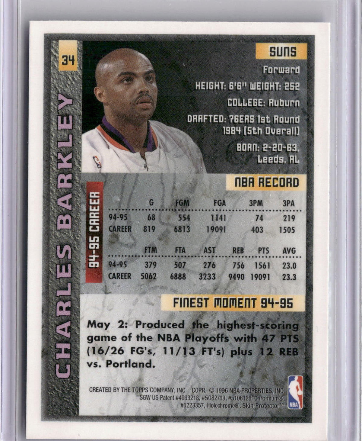 1995-96 Finest #34 Charles Barkley-2