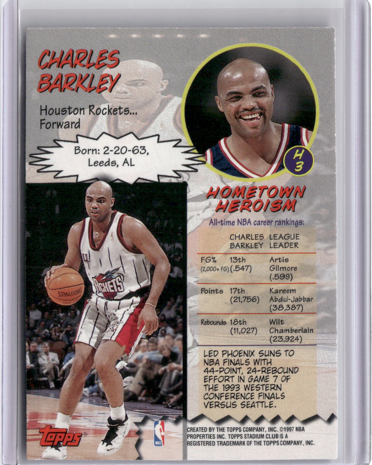 1997-98 Stadium Club #H3 Charles Barkley Hardcourt Heroics-2