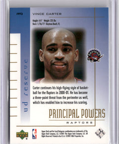 2000-01 UD Reserve #PP3 Vince Carter Principal Powers-2