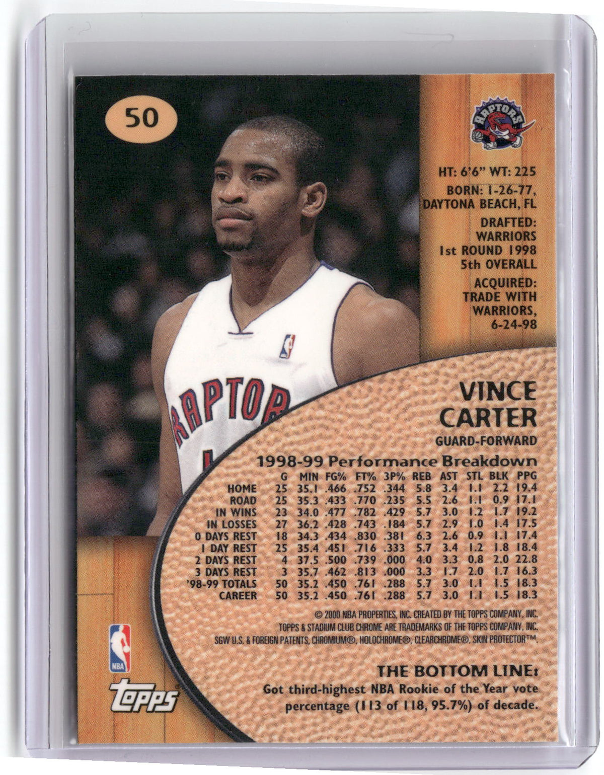 1999-00 Stadium Club Chrome #50 Vince Carter-2