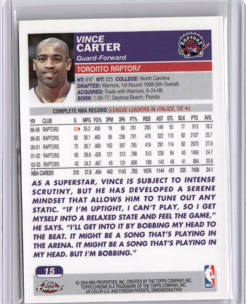 2003-04 Topps #15 Vince Carter-2