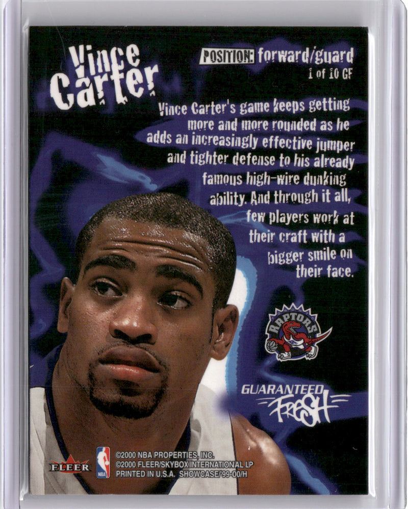 1999-00 Flair Showcase #1 GF Vince Carter Guaranteed Fresh-2