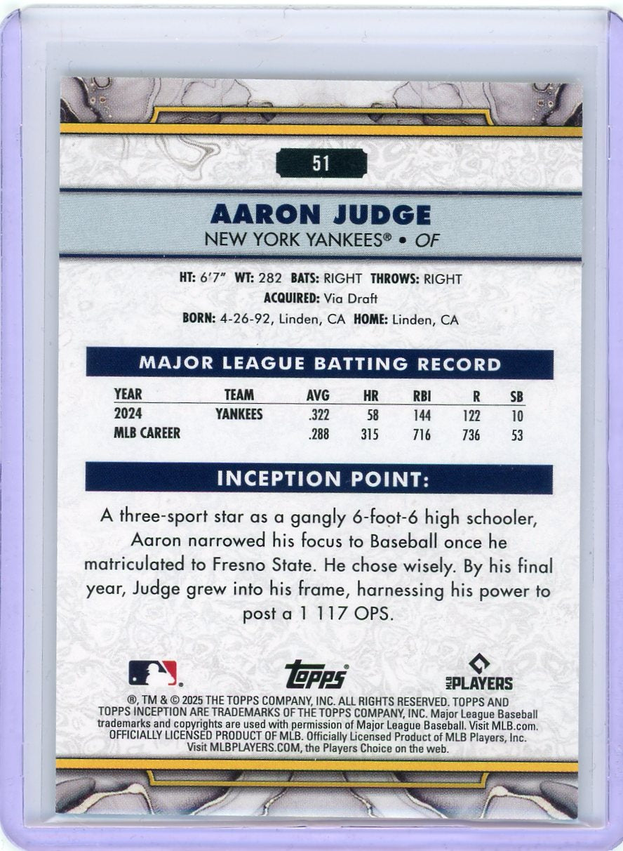 2025 Topps Inception #51 Aaron Judge Green-2