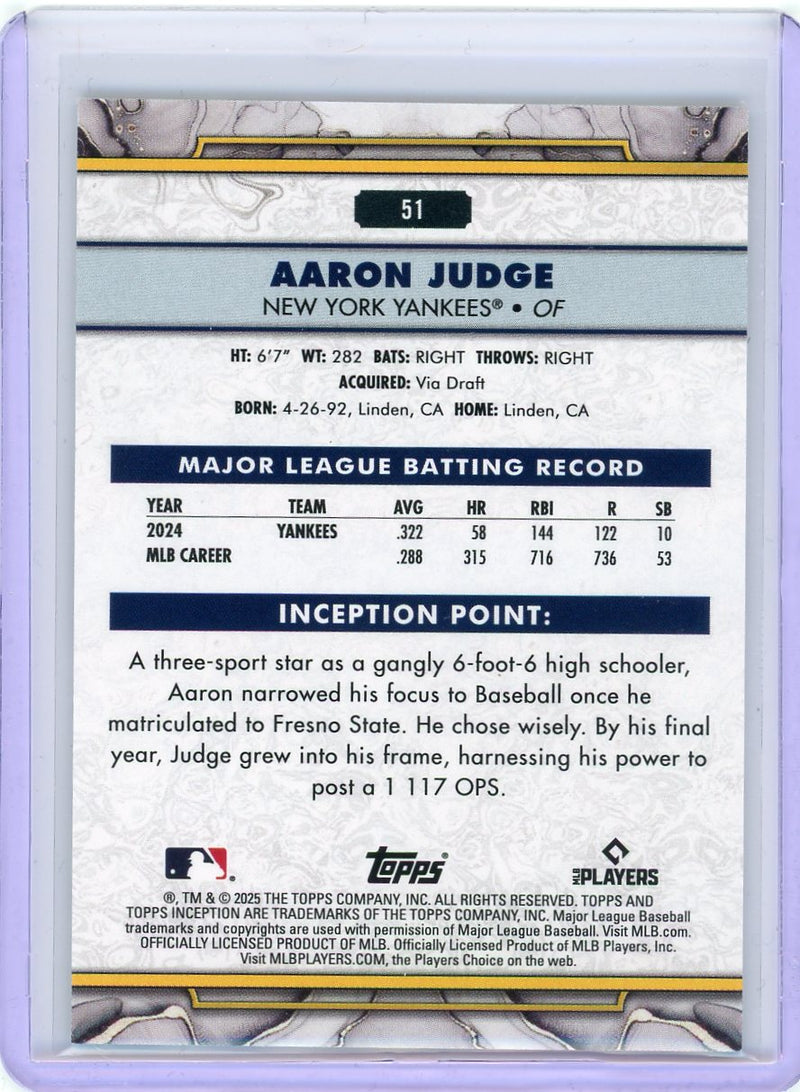2025 Topps Inception #51 Aaron Judge Green-2