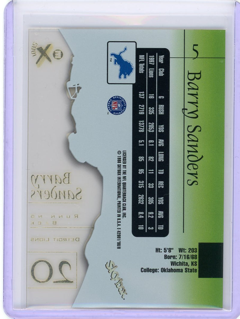 1998 SkyBox E-X2001 #5 Barry Sanders-2