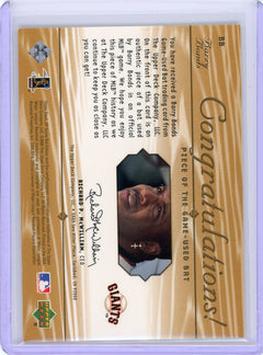 2001 SP Game Bat #BB Barry Bonds Piece of the Game-2