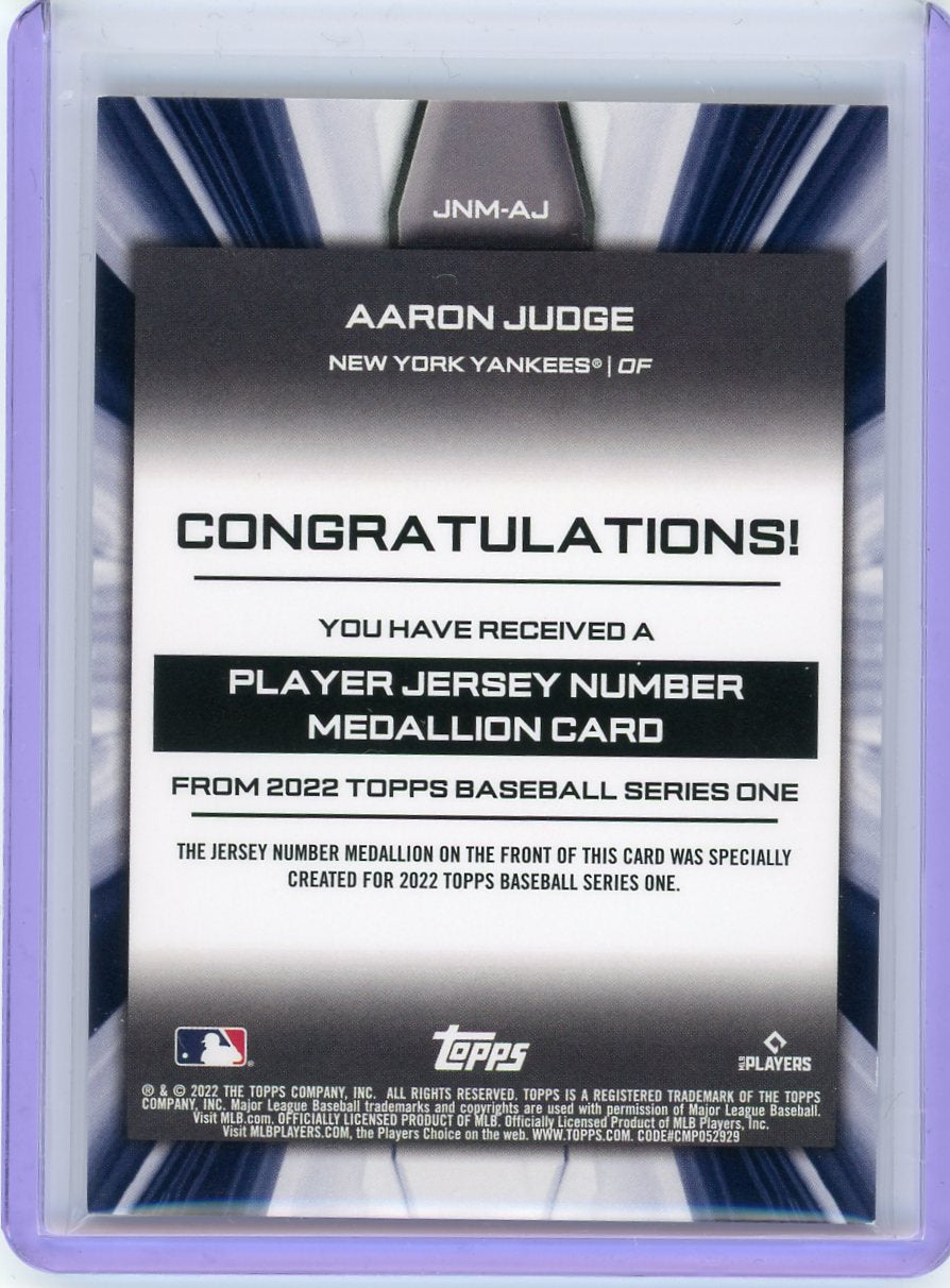 2022 Topps #JNM-AJ Aaron Judge Player Jersey Commemorative Manufactured Relics-2