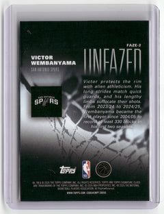 2025-26 Topps Signature Class #FAZE-2 Victor Wembanyama Unfazed-2