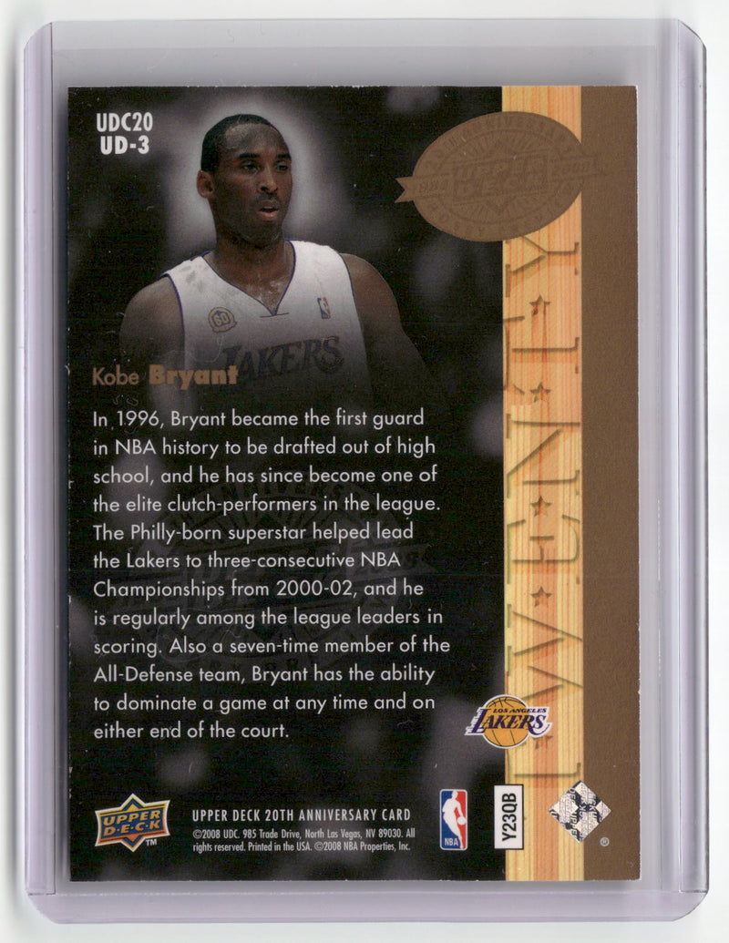 2008 Upper Deck 20th Anniversary #UD-3 Kobe Bryant-2