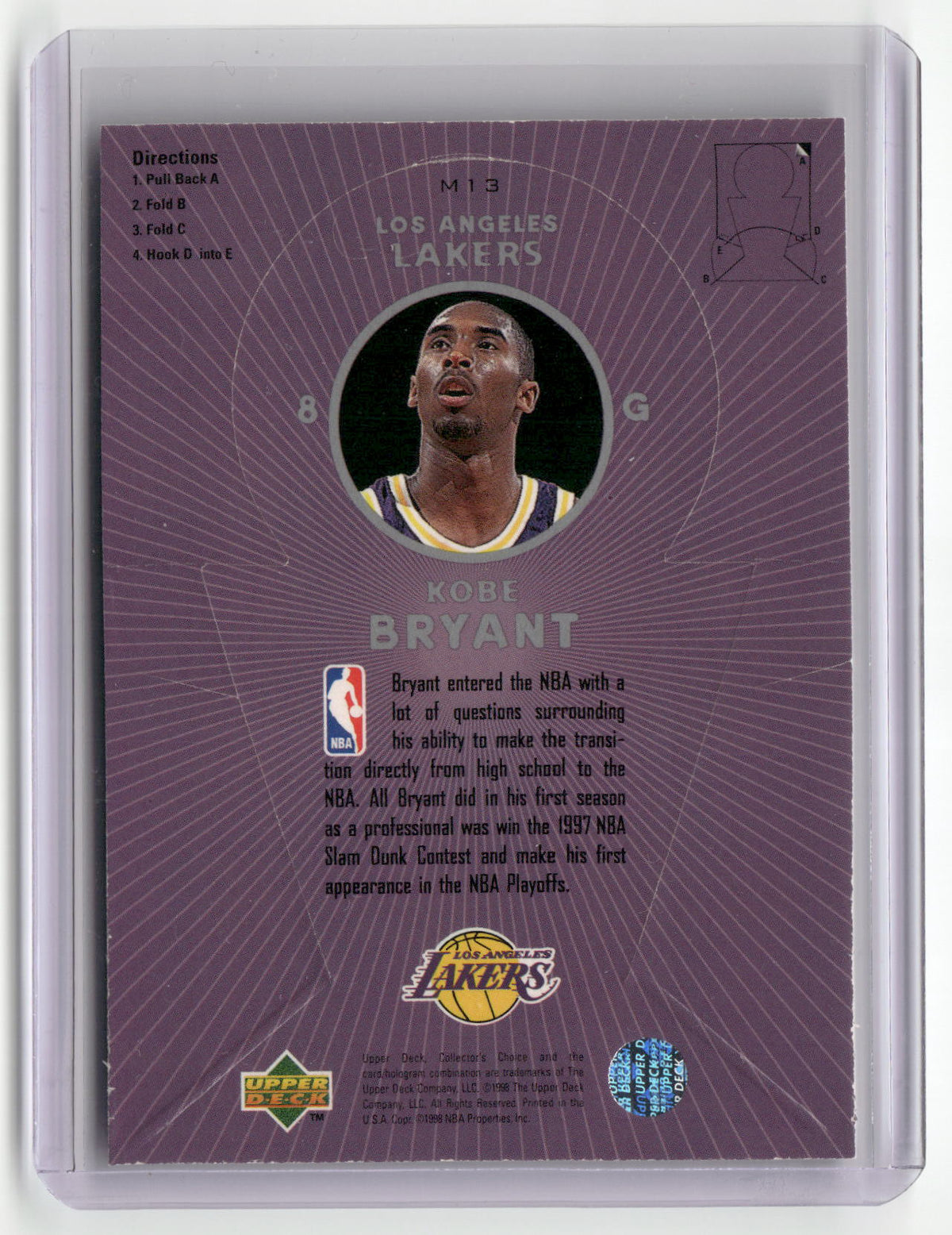 1997-98 Collector's Choice #M13 Kobe Bryant NBA Miniatures-2
