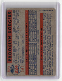 1957 Topps #324 Brooklyn Dodgers (Check Scans For Condition)-2