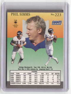 1991 Ultra #223 Phil Simms (Auto Signature, No COA)-2