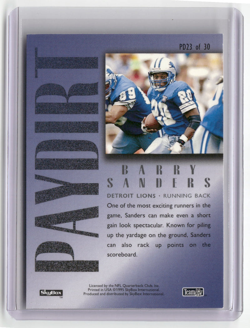 1995 SkyBox Premium #PD23 Barry Sanders Paydirt Gold-2
