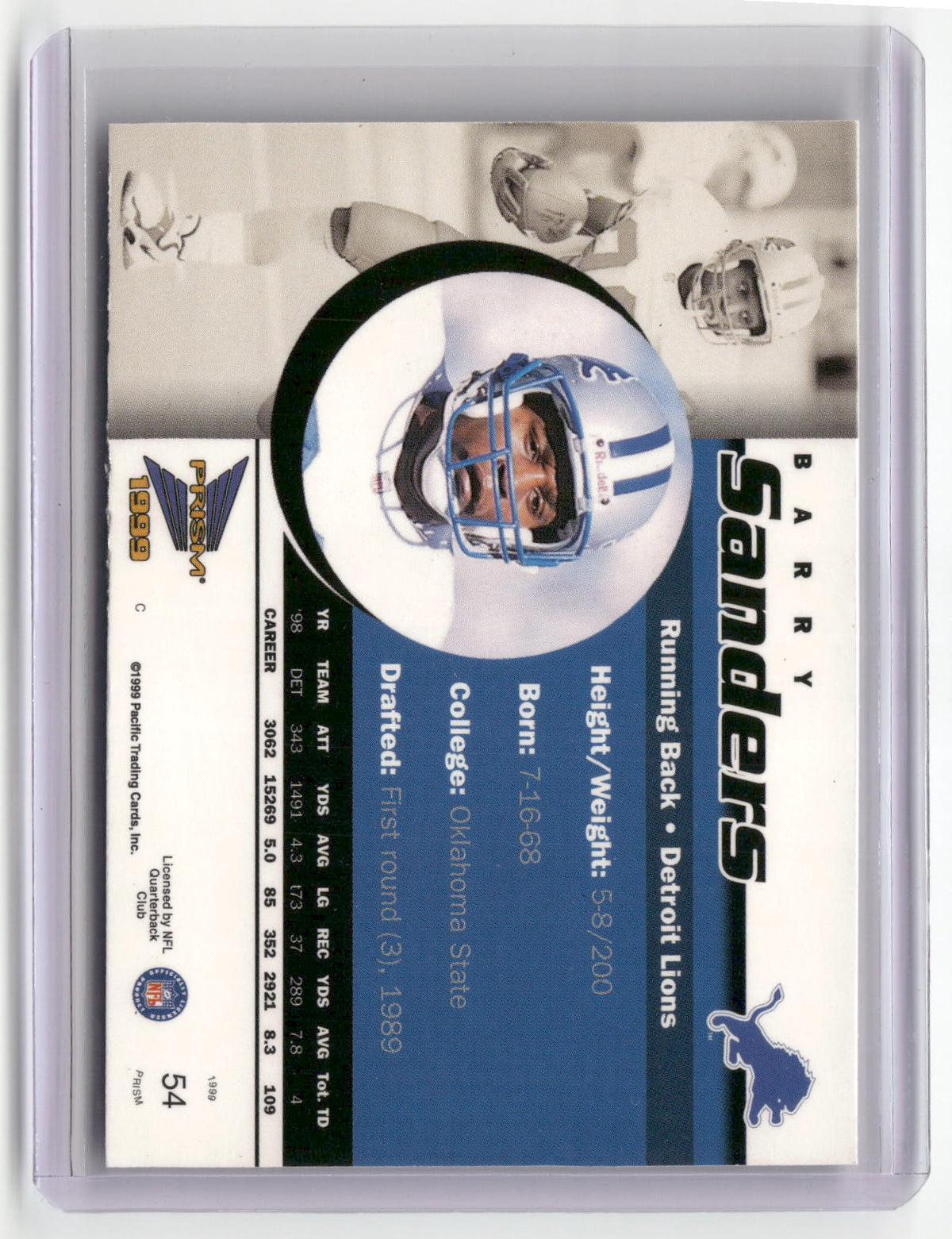 1999 Pacific Prism #54 Barry Sanders-2