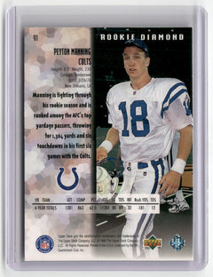1998 Upper Deck Black Diamond Rookie Edition #91 Peyton Manning-2