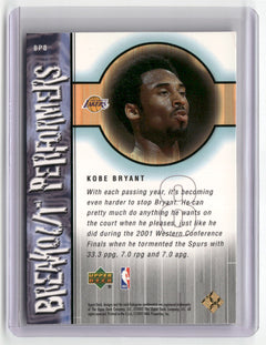 2001-02 Upper Deck #BP8 Kobe Bryant Breakout Performers (Poor Check Scans)-2
