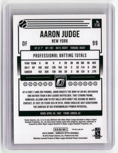 2018 Donruss Optic #114 Aaron Judge Bronze : Back of jersey not visible-2