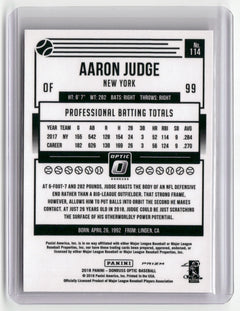 2018 Donruss Optic #114 Aaron Judge Pink : Back of jersey not visible-4