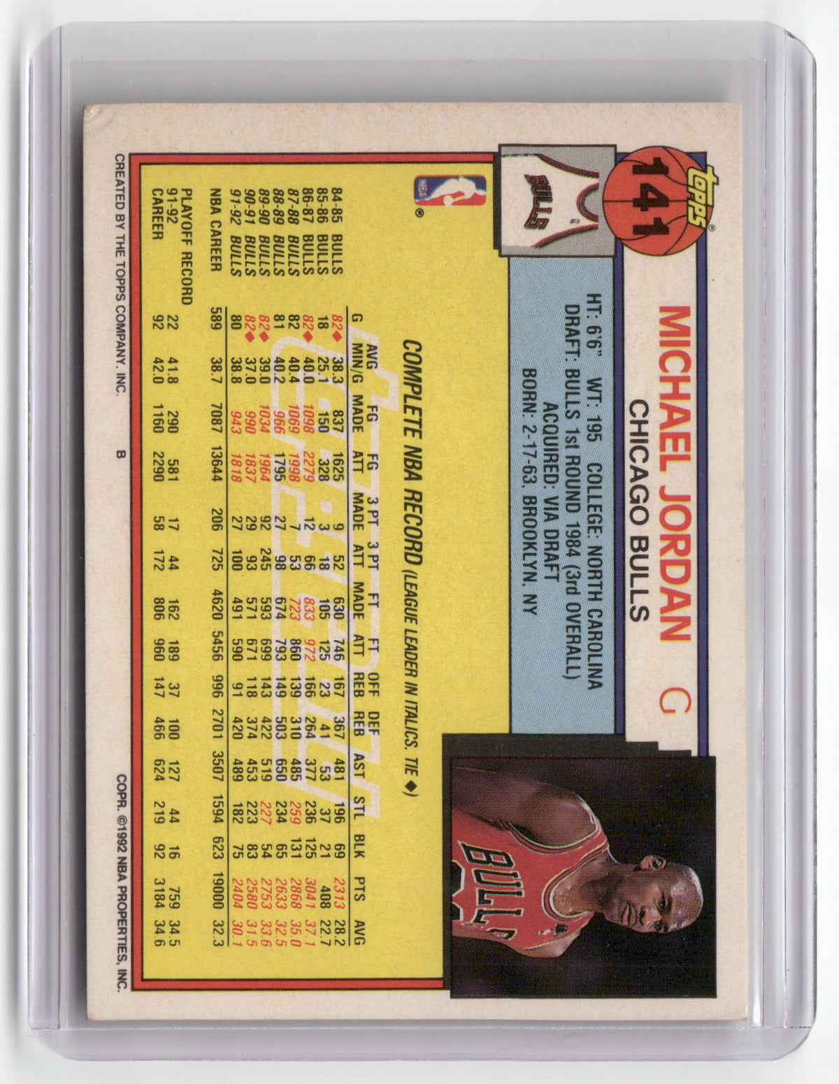 1992-93 Topps #141 Michael Jordan Gold (VG, Check Scans)-2