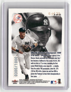 2002 Fleer Showcase #6 Derek Jeter Derek Jeter Legacy Collection #/1000-2
