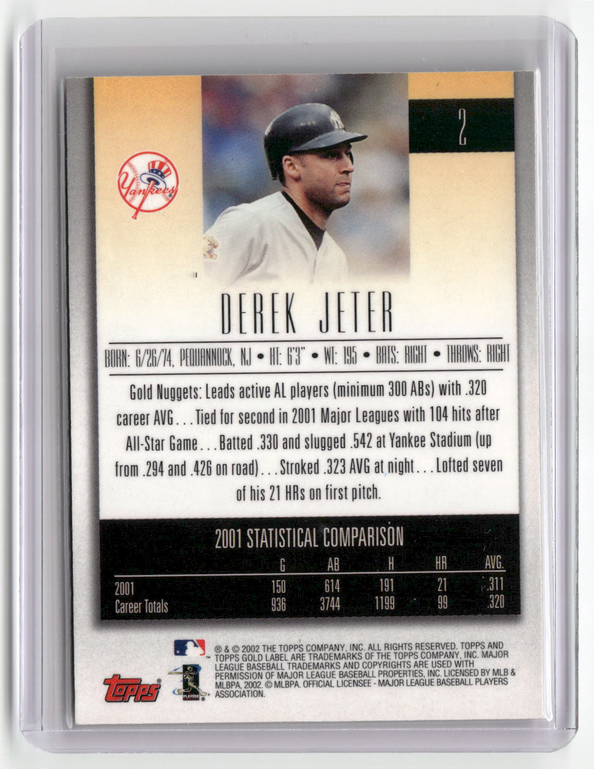 2002 Topps Gold Label #2 Derek Jeter-2