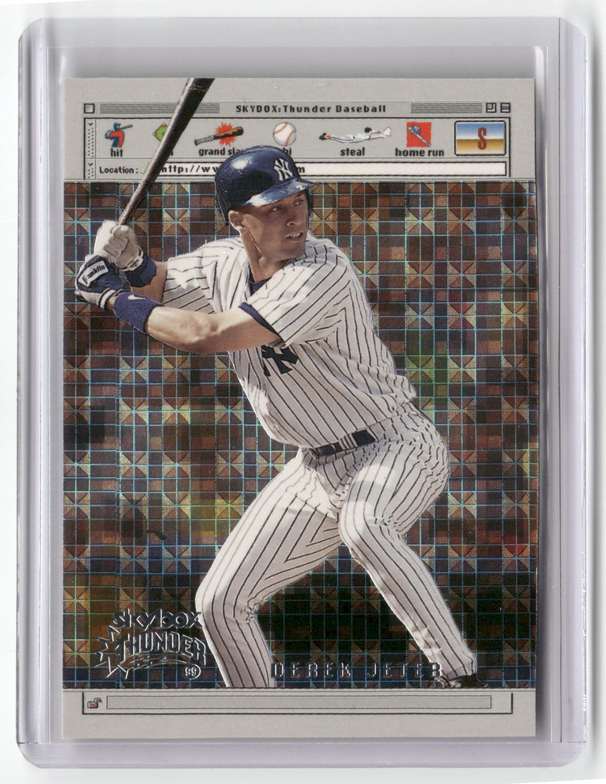 1999 SkyBox Thunder #5 (WB) Derek Jeter www.batterz.com-1