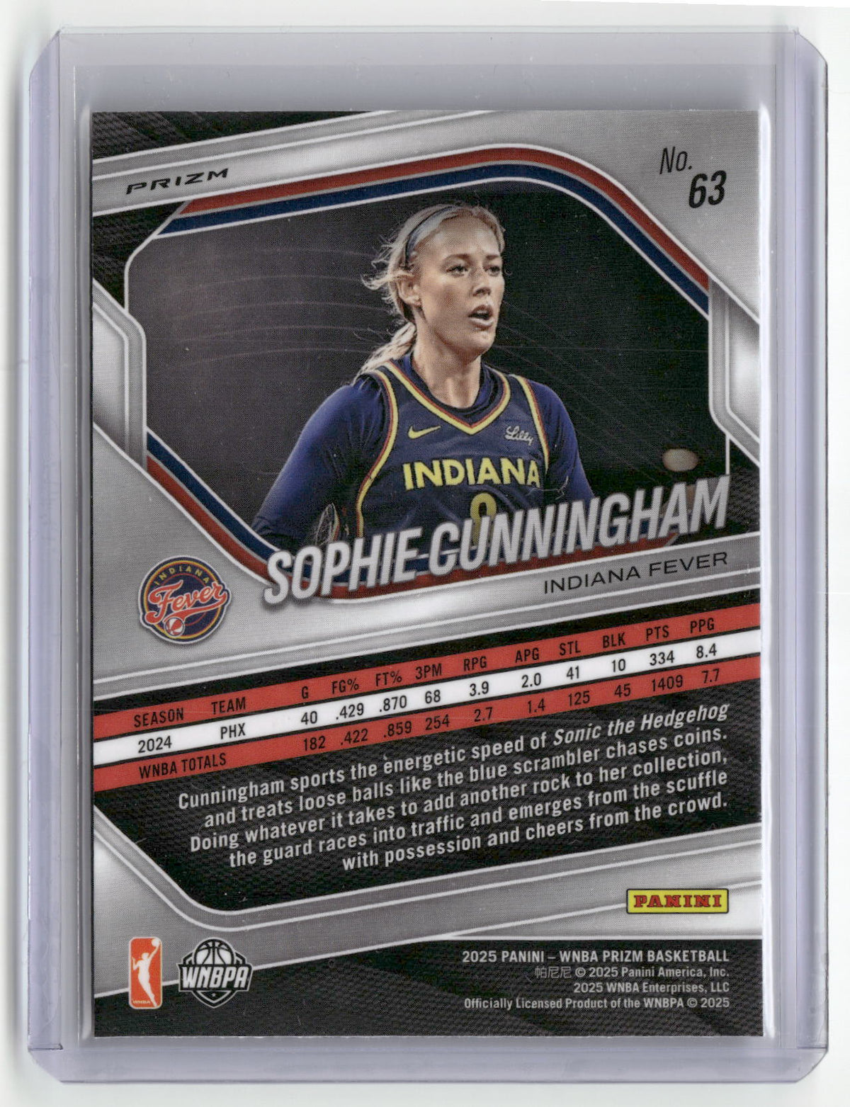 2025 Panini Prizm WNBA #63 Sophie Cunningham Ice Prizms-2
