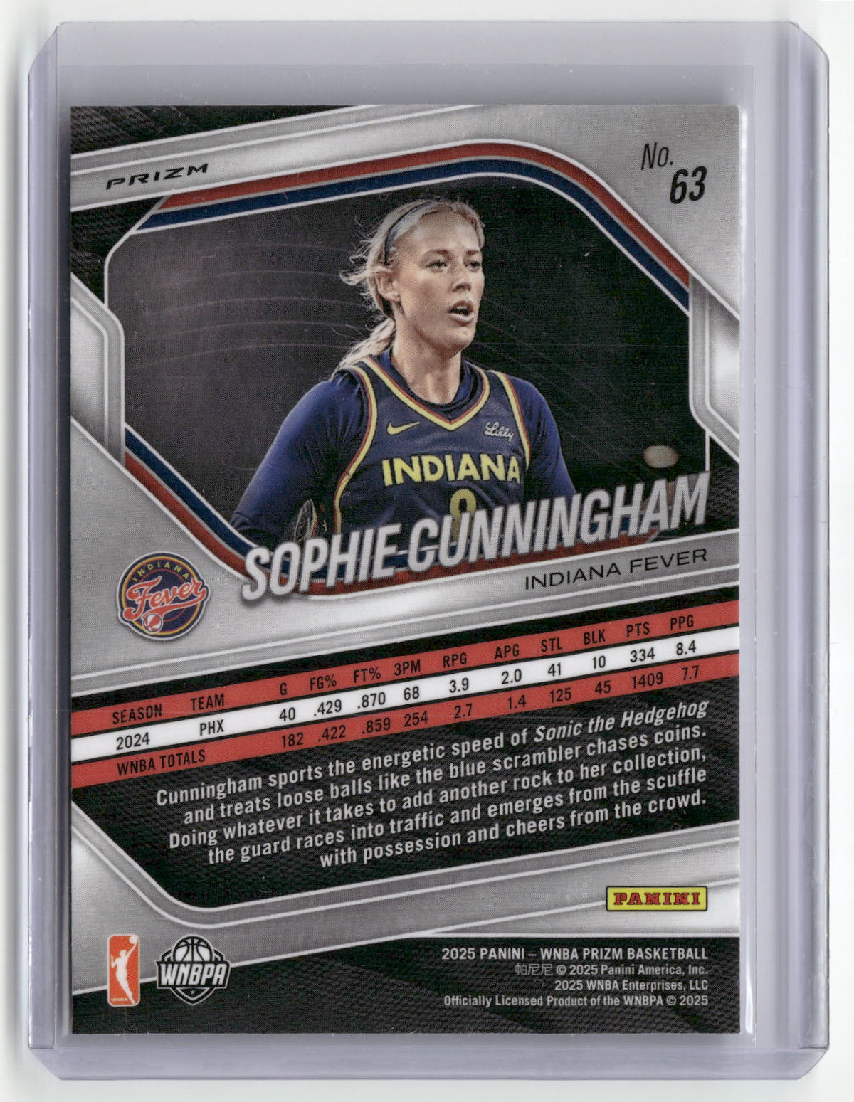 2025 Panini Prizm WNBA #63 Sophie Cunningham Ice Prizms-4