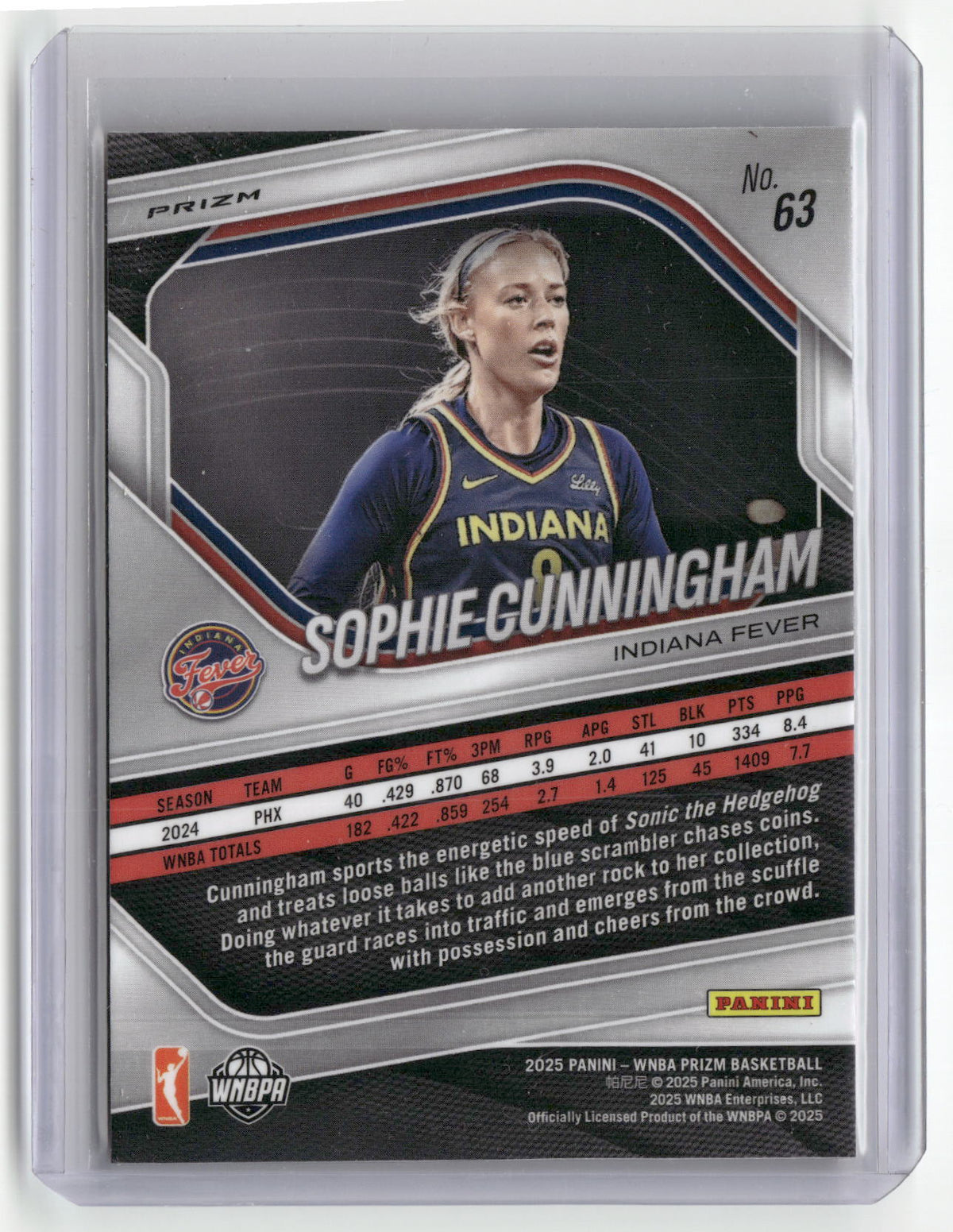 2025 Panini Prizm WNBA #63 Sophie Cunningham Orange Ice Prizms-2